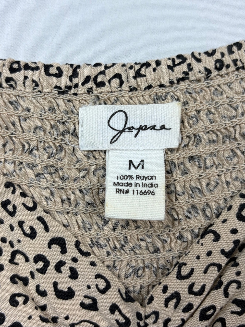 Japna Leopard Animal Print Ruched Sweetheart Flutter Sleeve Peplum Blouse M - Picture 6 of 11